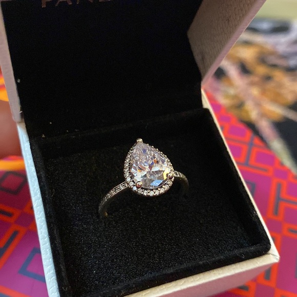 Pandora Sparkling Teardrop Halo Ring - Picture 3 of 6